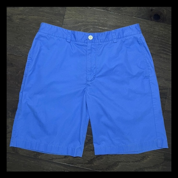 Vineyard Vines Club Short Size 33” Blue 8.5” Inseam Cotton Twill Beach Teal - Picture 1 of 5